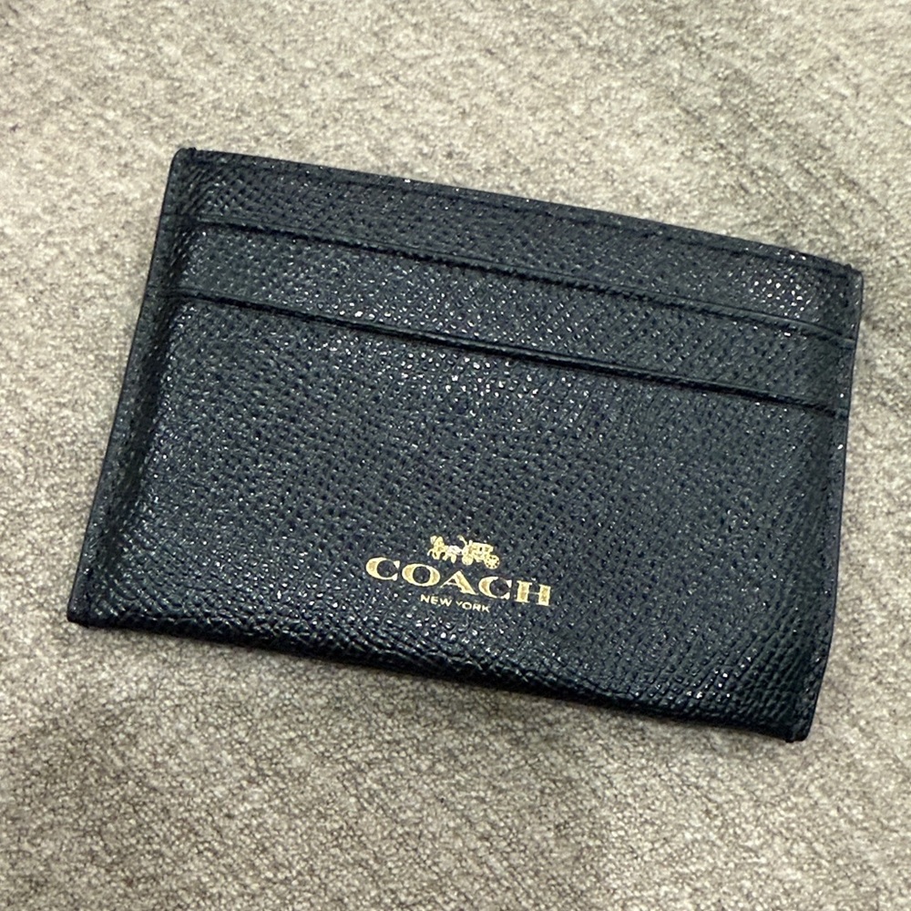 Coach Textured Black Card Holder